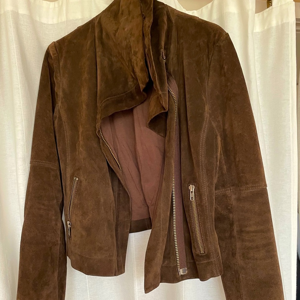 Medium Brown Genuine Suede Jacket